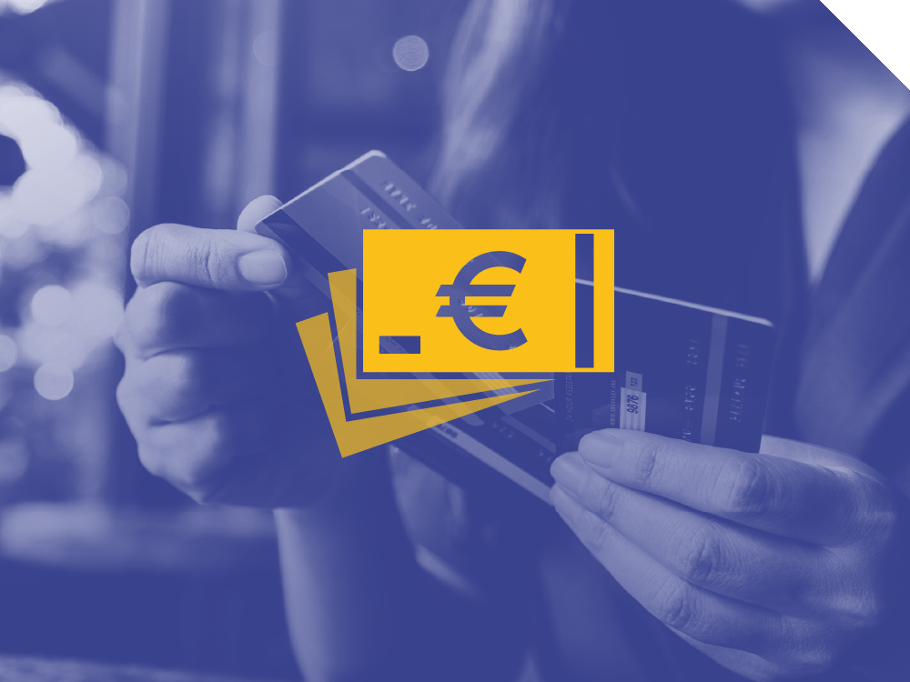 sfondo viola con icona gialla di bamconote academy