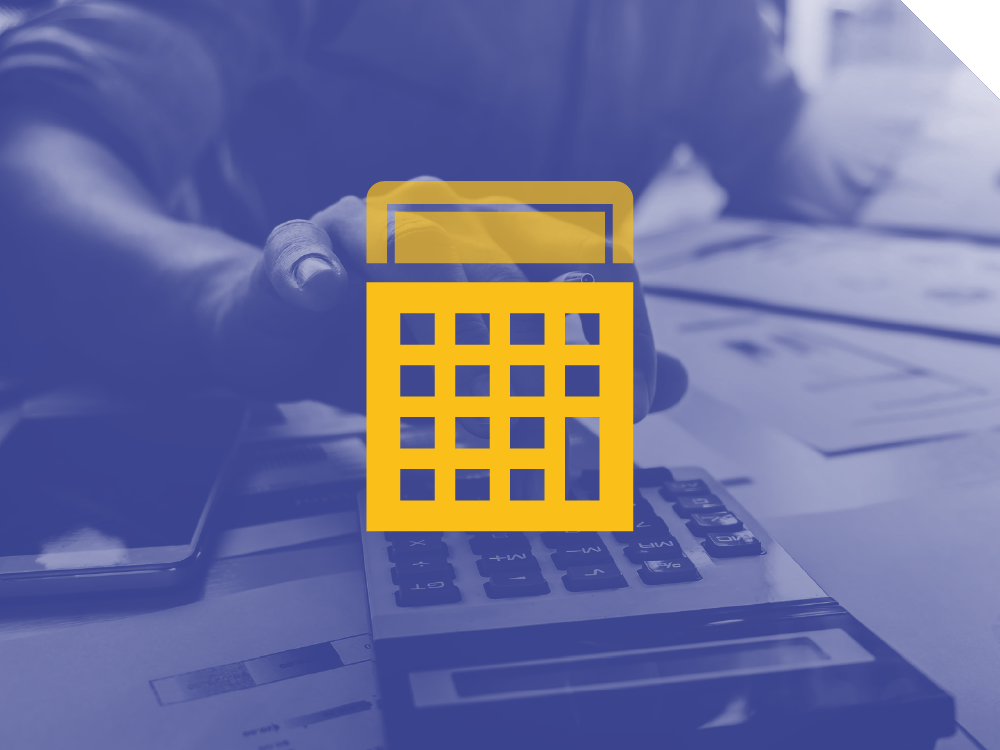 sfondo viola con icona gialla di un calendario academy